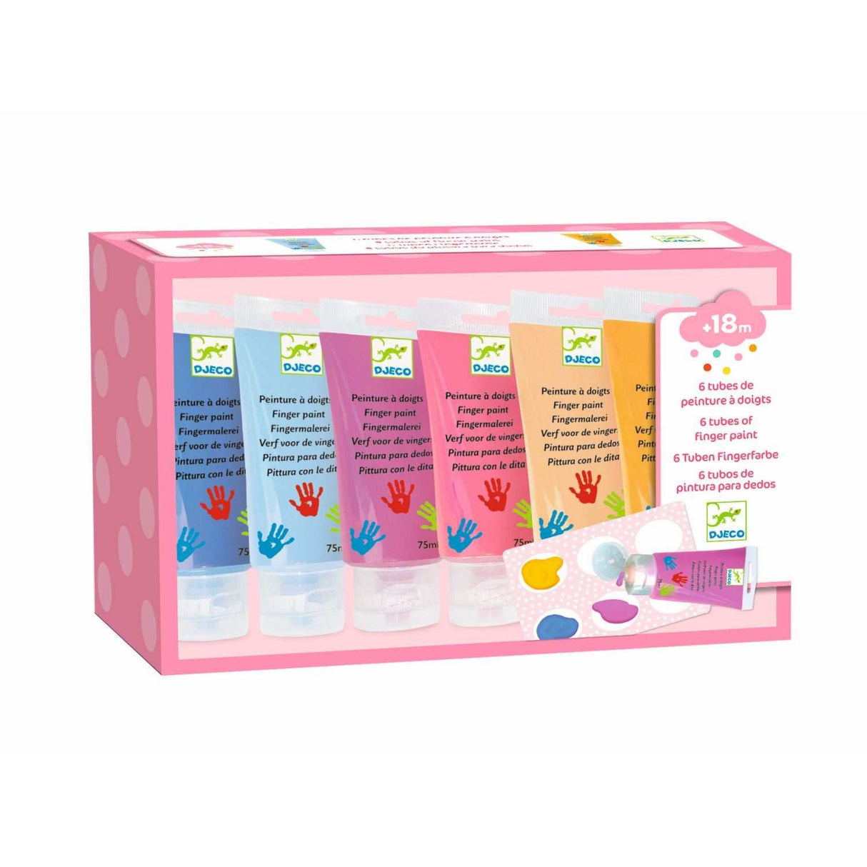 Farben: 6 Tuben Fingerfarbe sanfte Farben