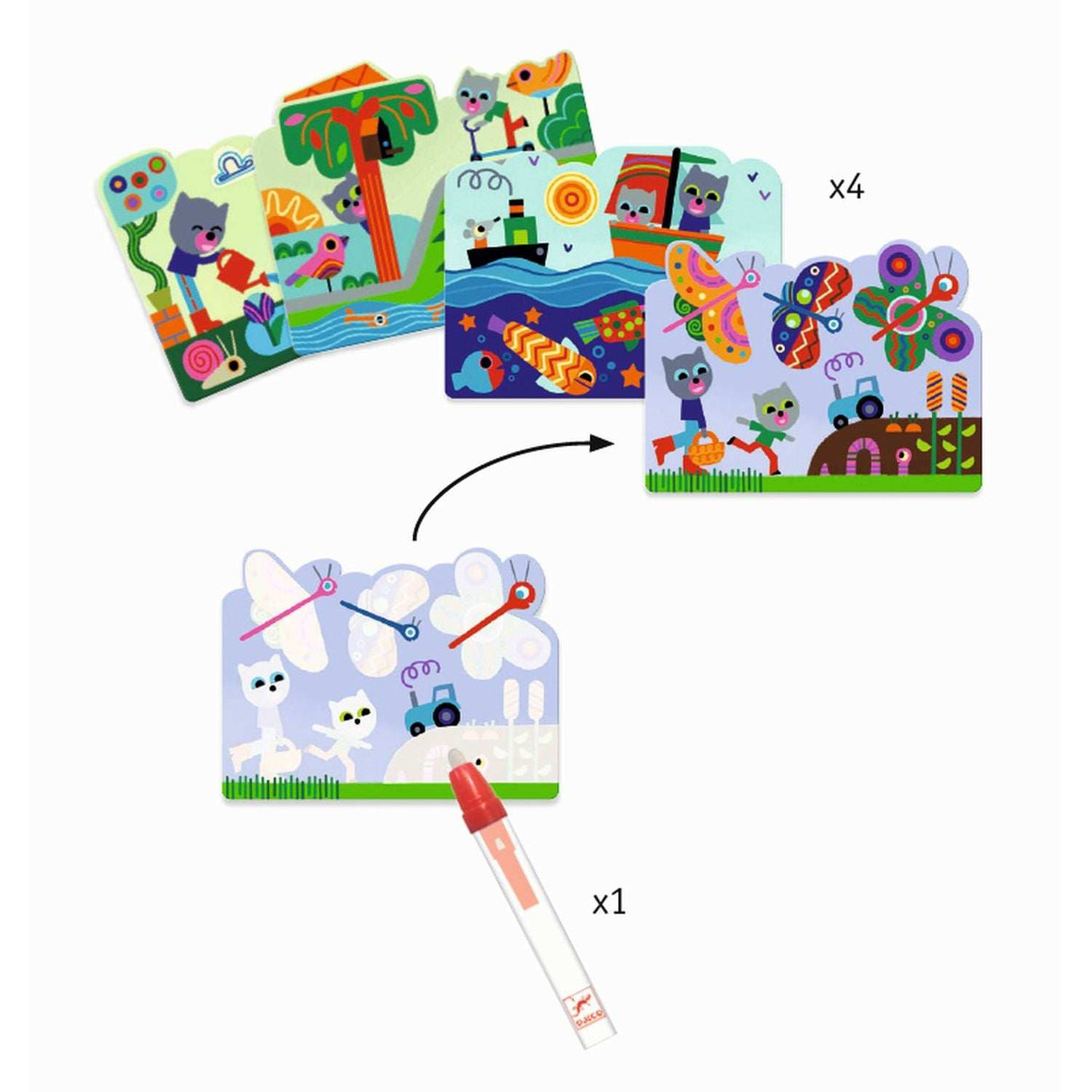 Wassermalen: Im Garten versteckt