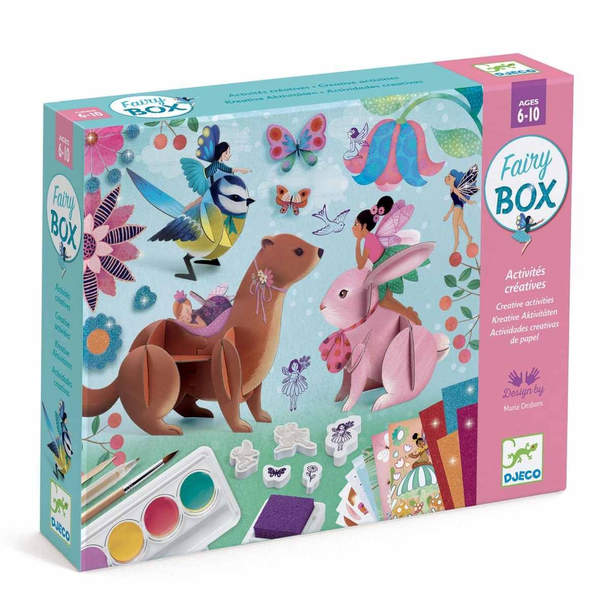 Djeco Feen Box Kreativ-Set mit 6 Aktivitäten für Kinder 6-10 Jahre