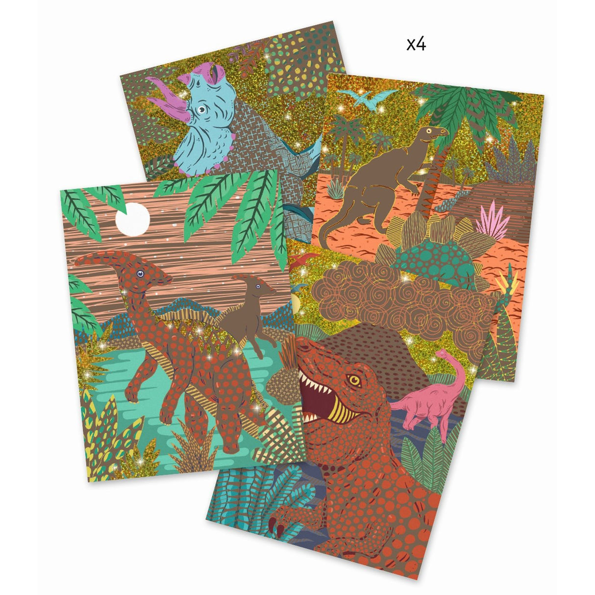 Kratzbilder: Dinosaurier