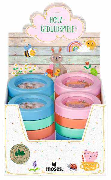 Holz-Geduldspiel Frühling buntes, kompaktes Geduldspiel für Ostern von Moses