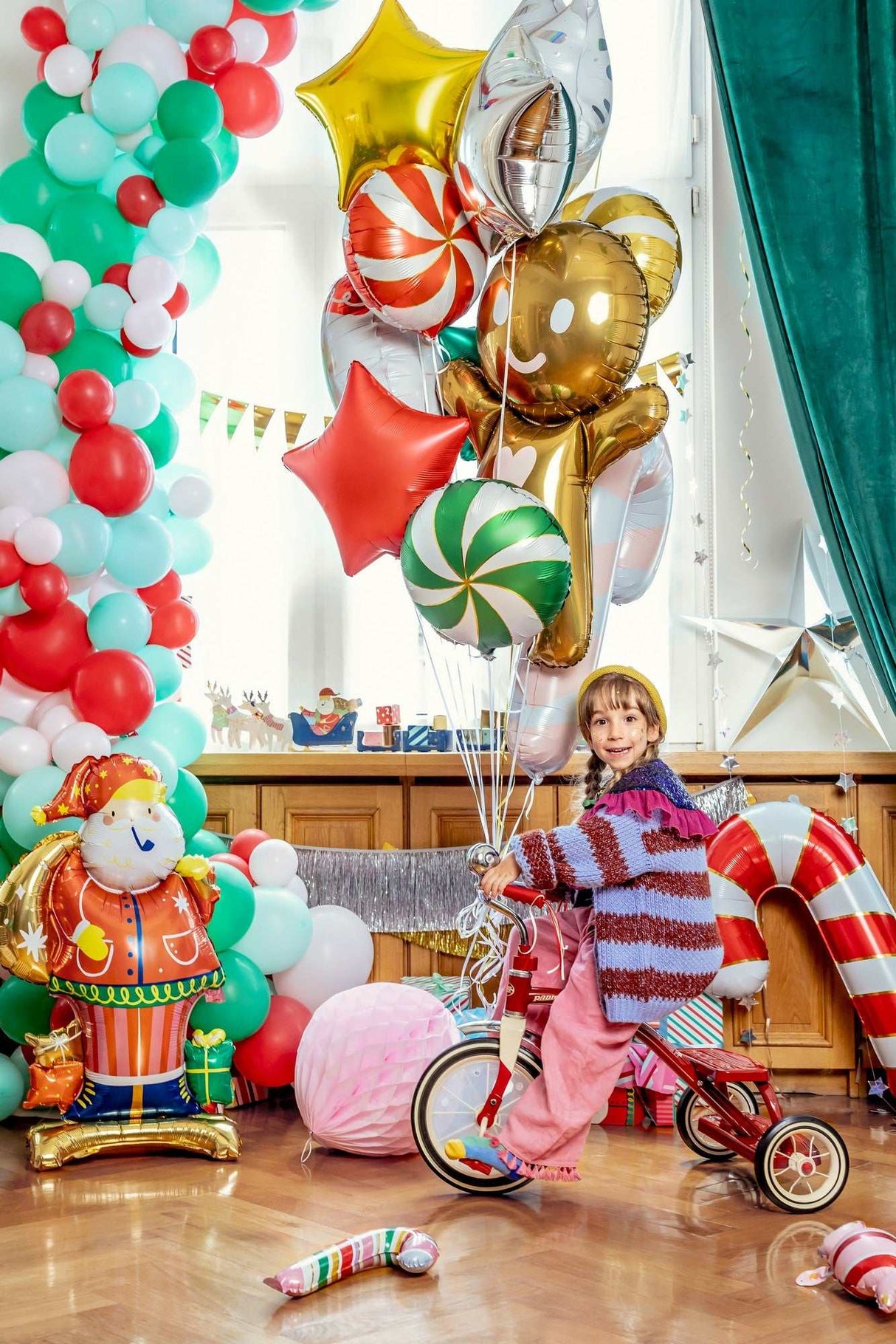 Stehender Folienballon Weihnachtsmann