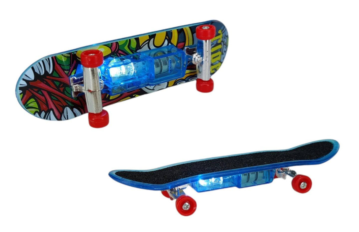 Fingerboard mit Licht leuchtendes Finger-Skateboard Set mit Ersatzrollen und Werkzeug