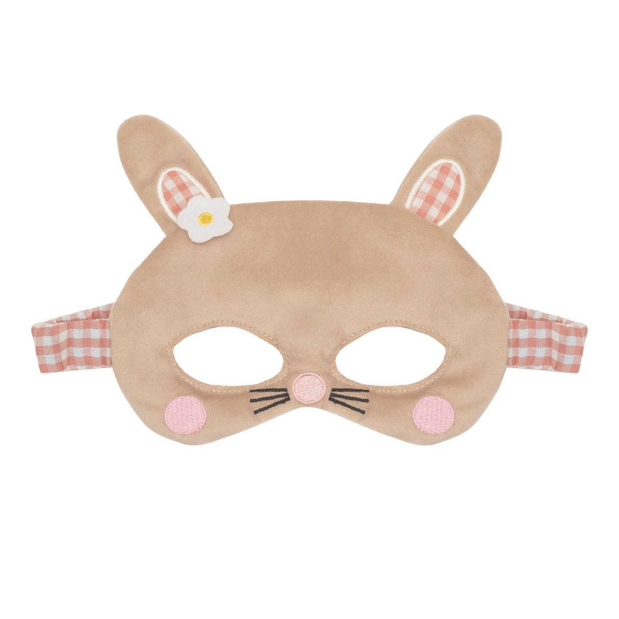 Betty Bunny Velvet Maske aus weichem Samt mit Hasenohren und Klettverschluss für Kinder