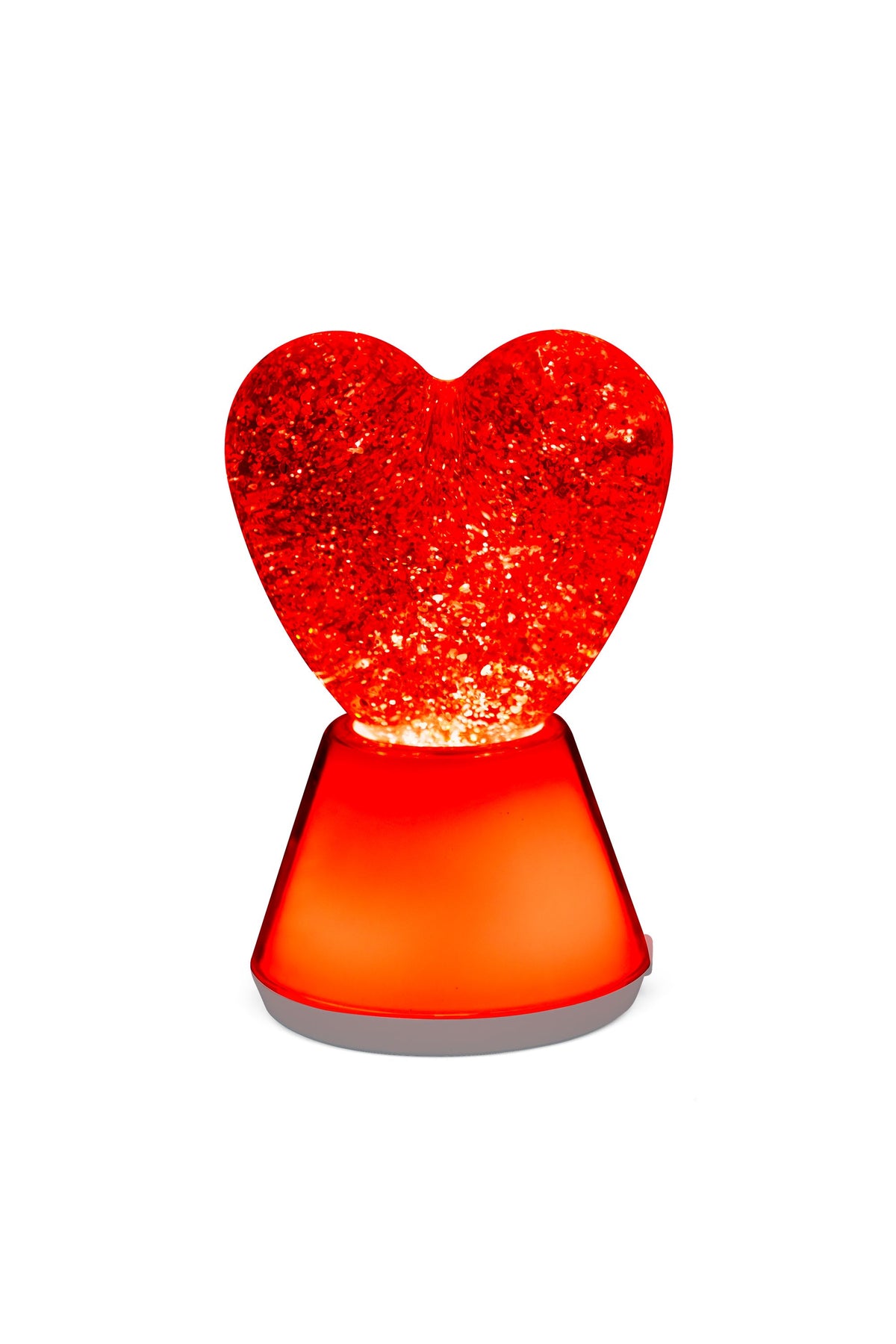 Glitzerlampe in Herzform