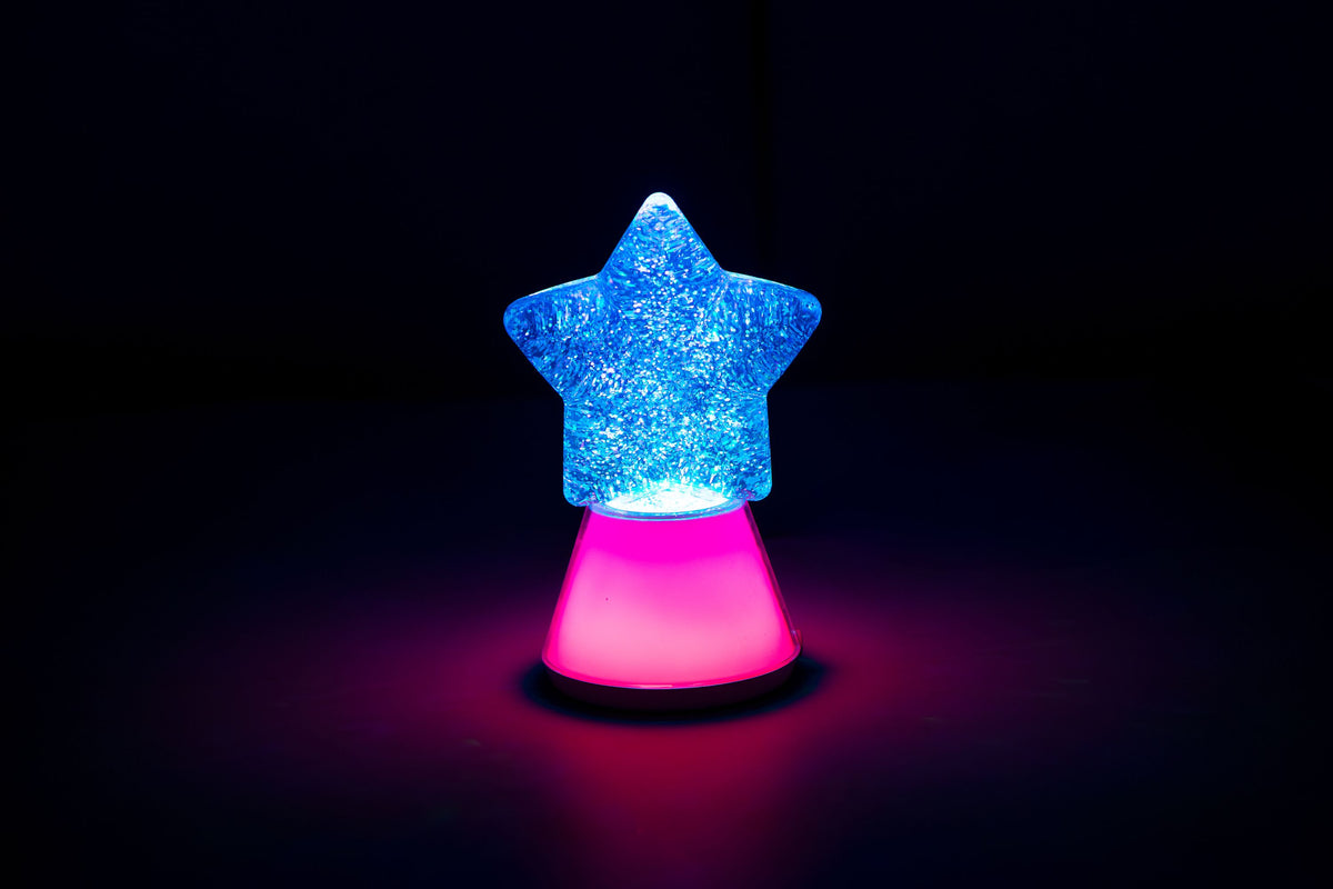 Glitzerlampe in Sternform
