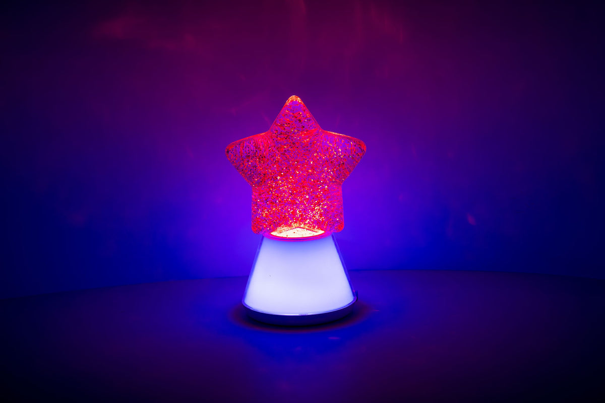 Glitzerlampe in Sternform