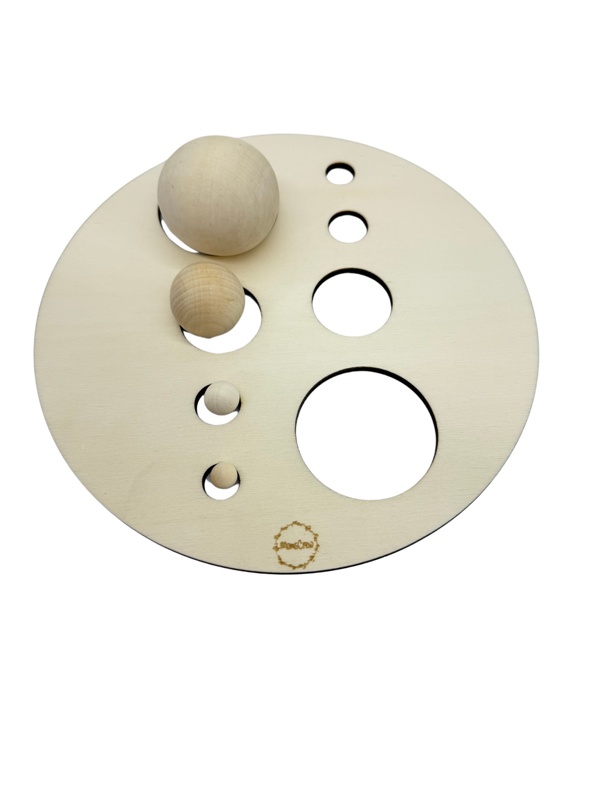 Set: Größenstufen + 12 Holzkugeln (Ergänzung für Stapelsteine)