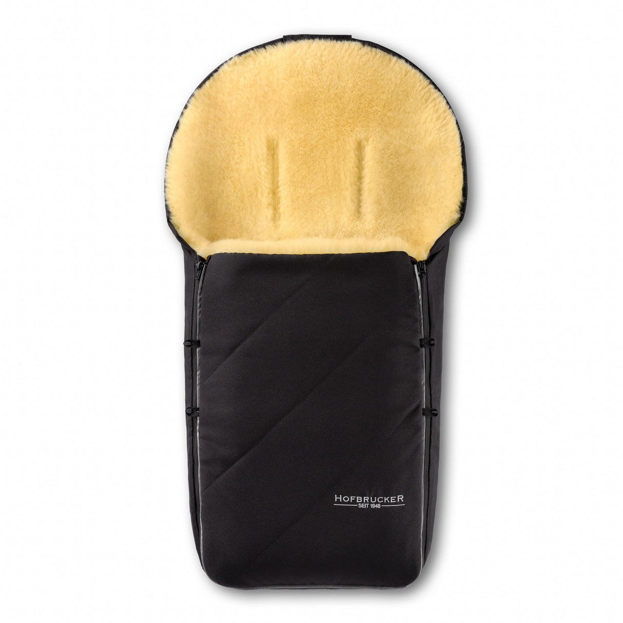 Lammfell Fußsack Toni/ schwarz