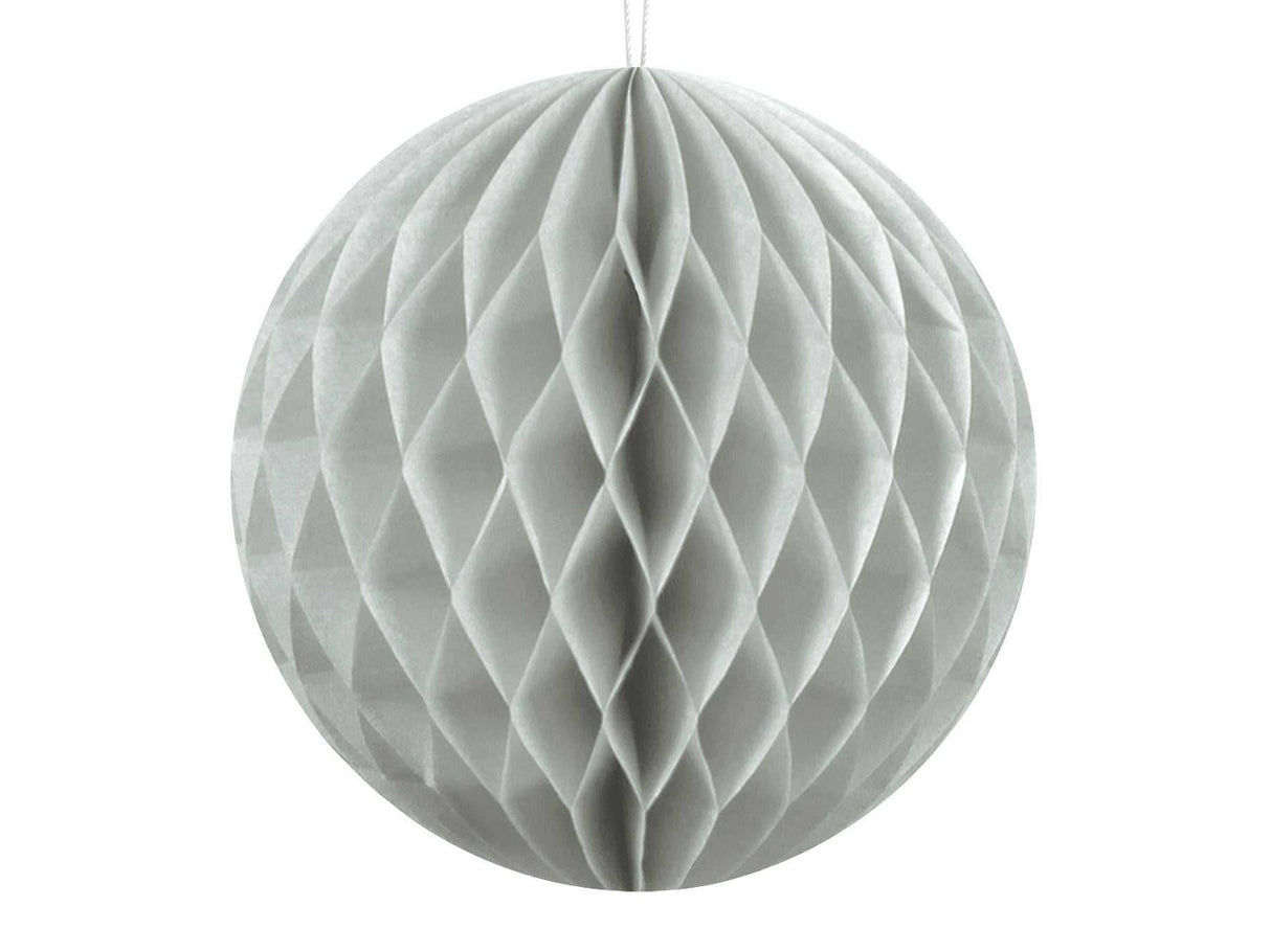 Light grey 10cm honeycomb ball decoration for festive home decor