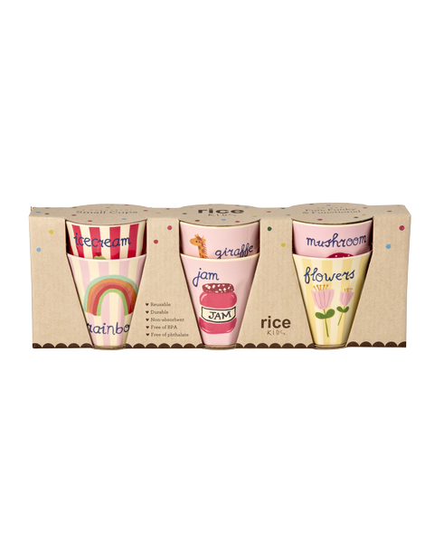 Kinderbecher Set 6er Pack/ ABC Print rosa 160 ml