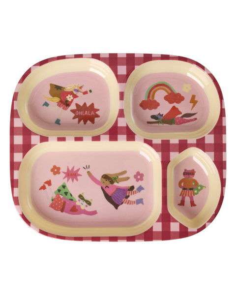 Unterteilter Kinderteller/ Hero Pink