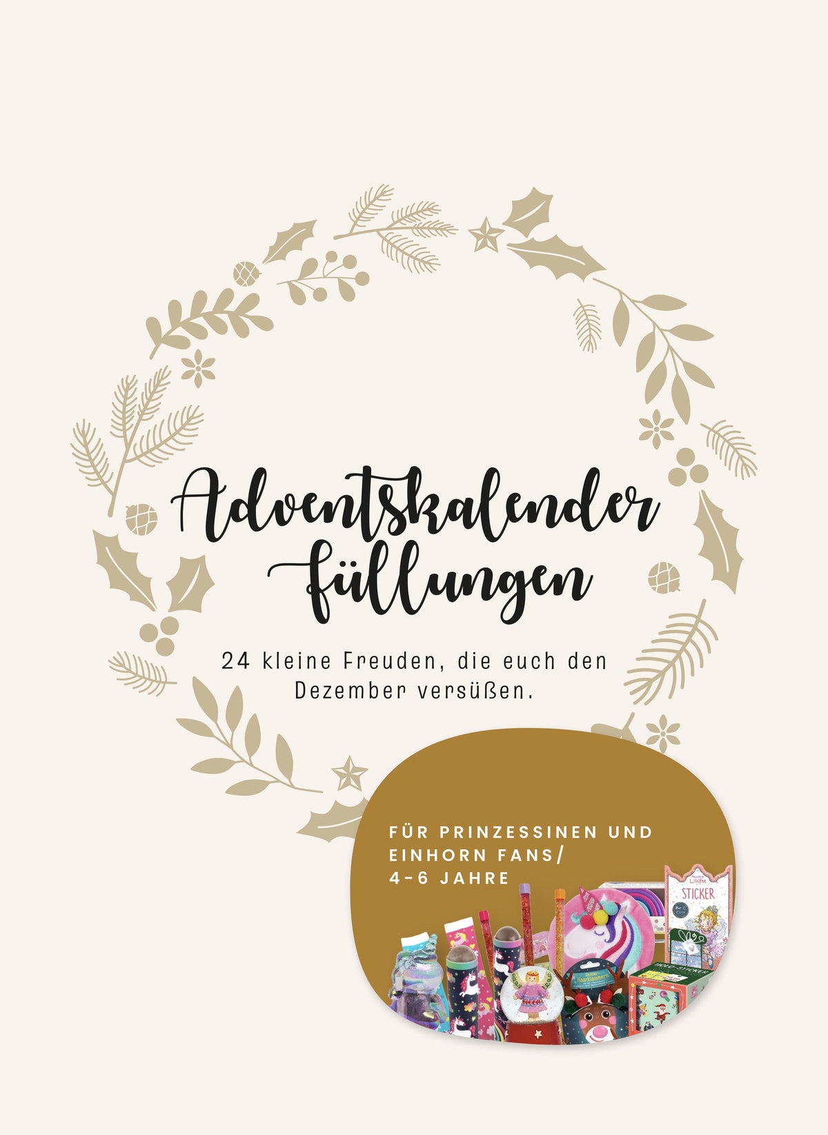 Adventskalender-Füllung für Prinzessinen und Einhorn Fans 4-6 Jahre