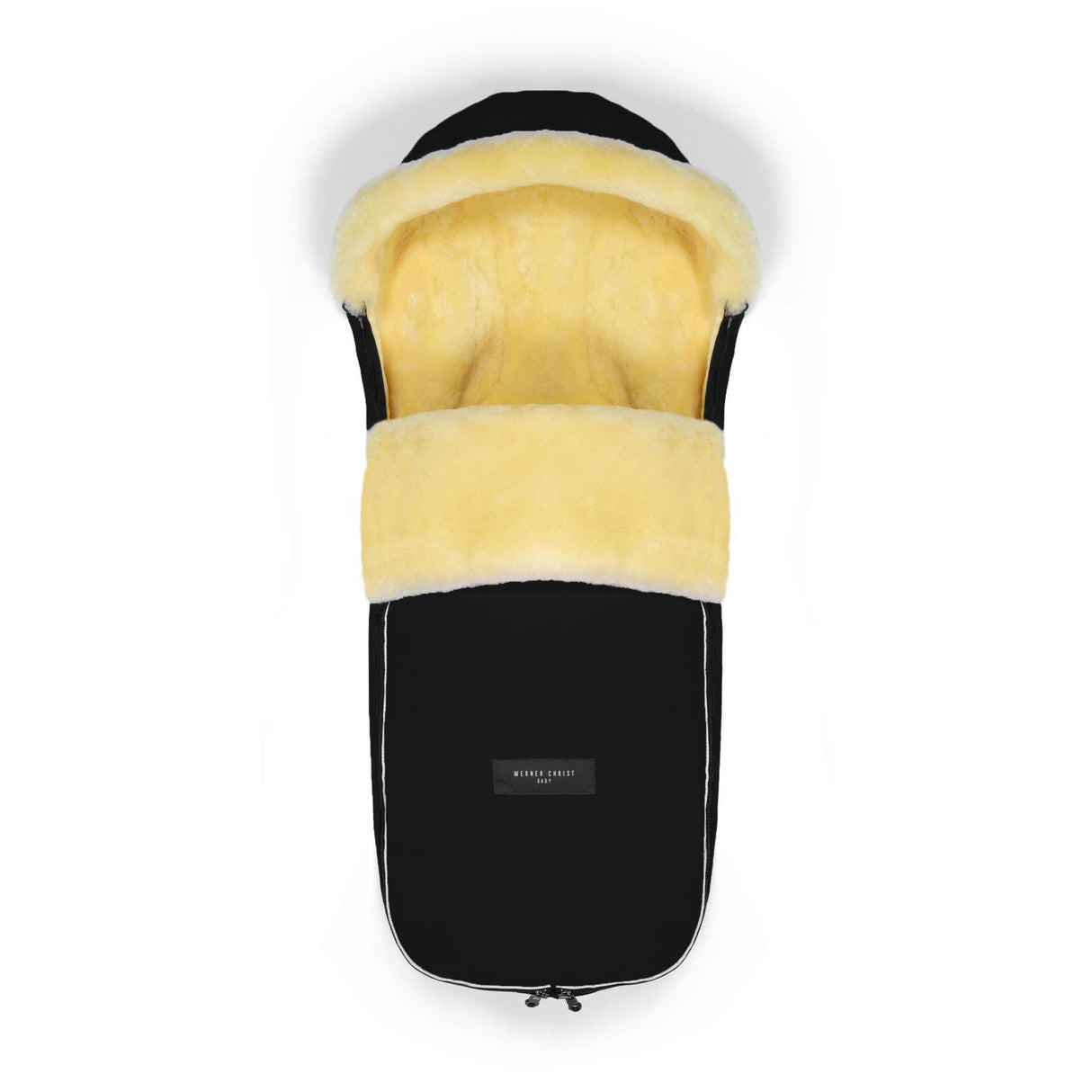 Ladis Lammfellfußsack schwarz