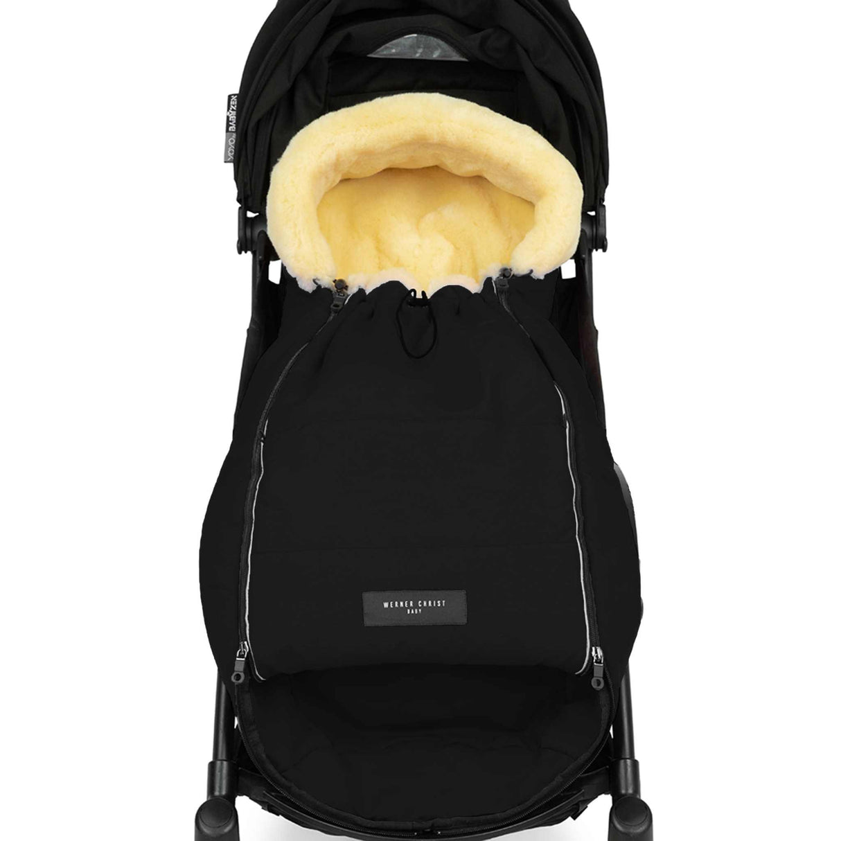 Ladis Lammfellfußsack schwarz
