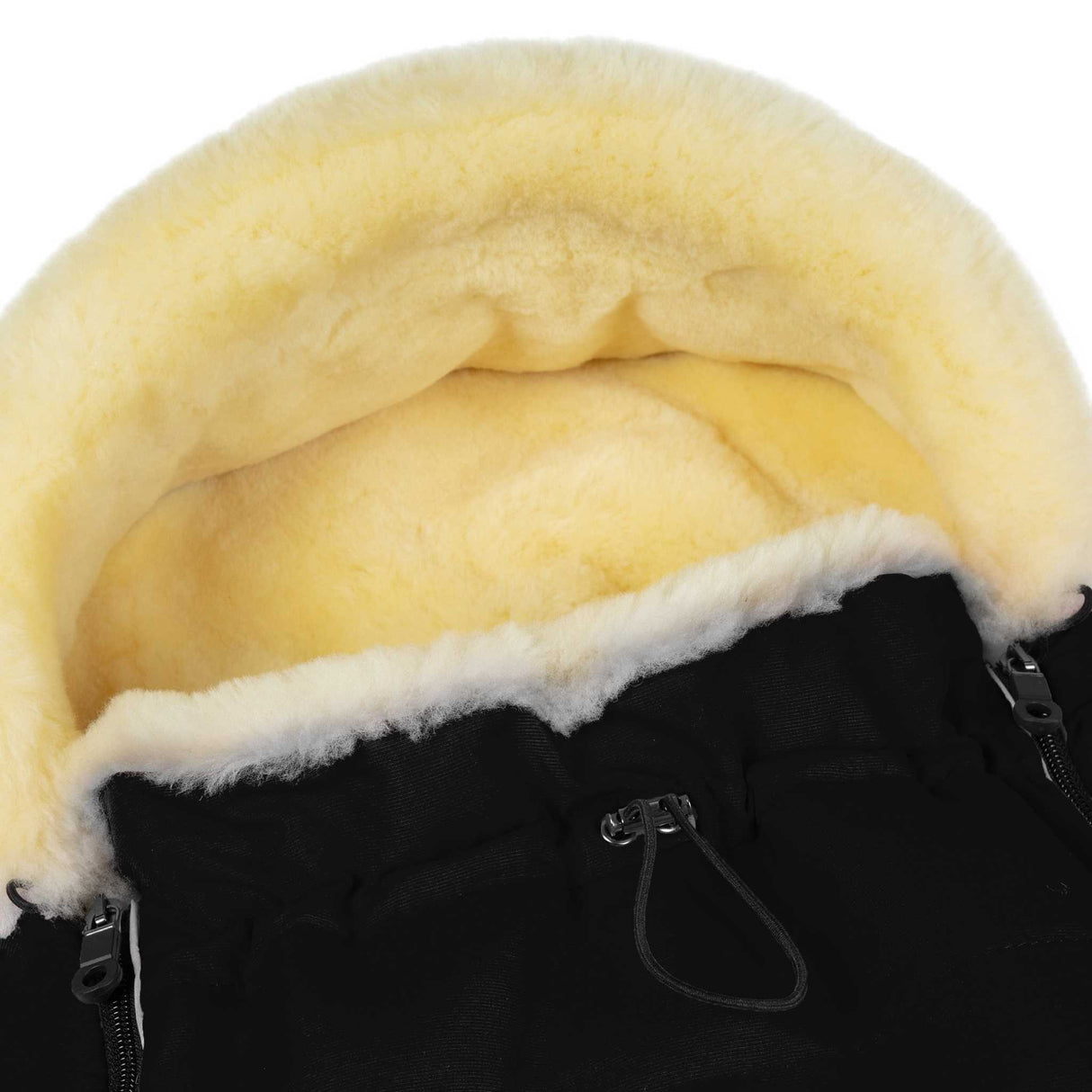 Ladis Lammfellfußsack schwarz