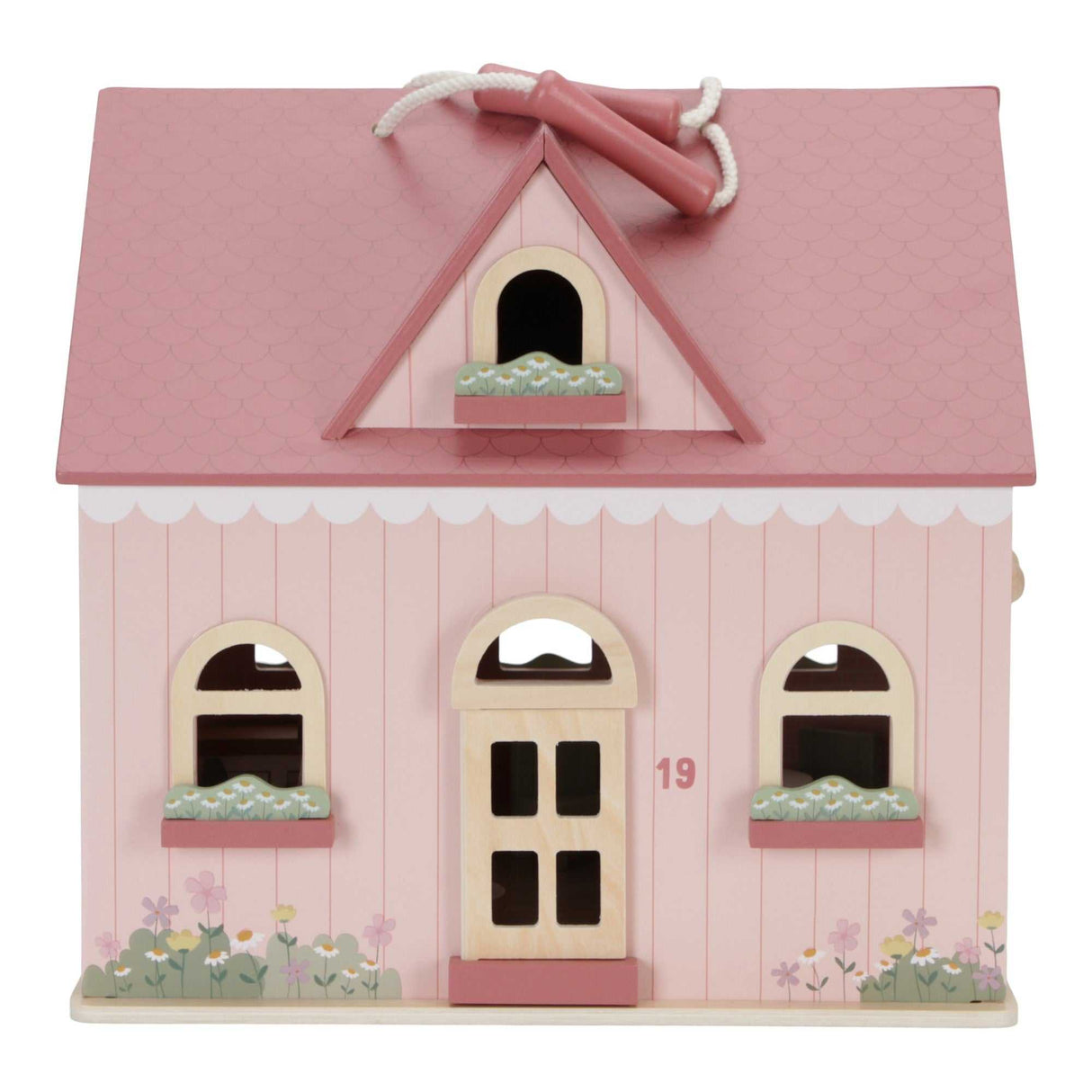 Tragbares Holzpuppenhaus