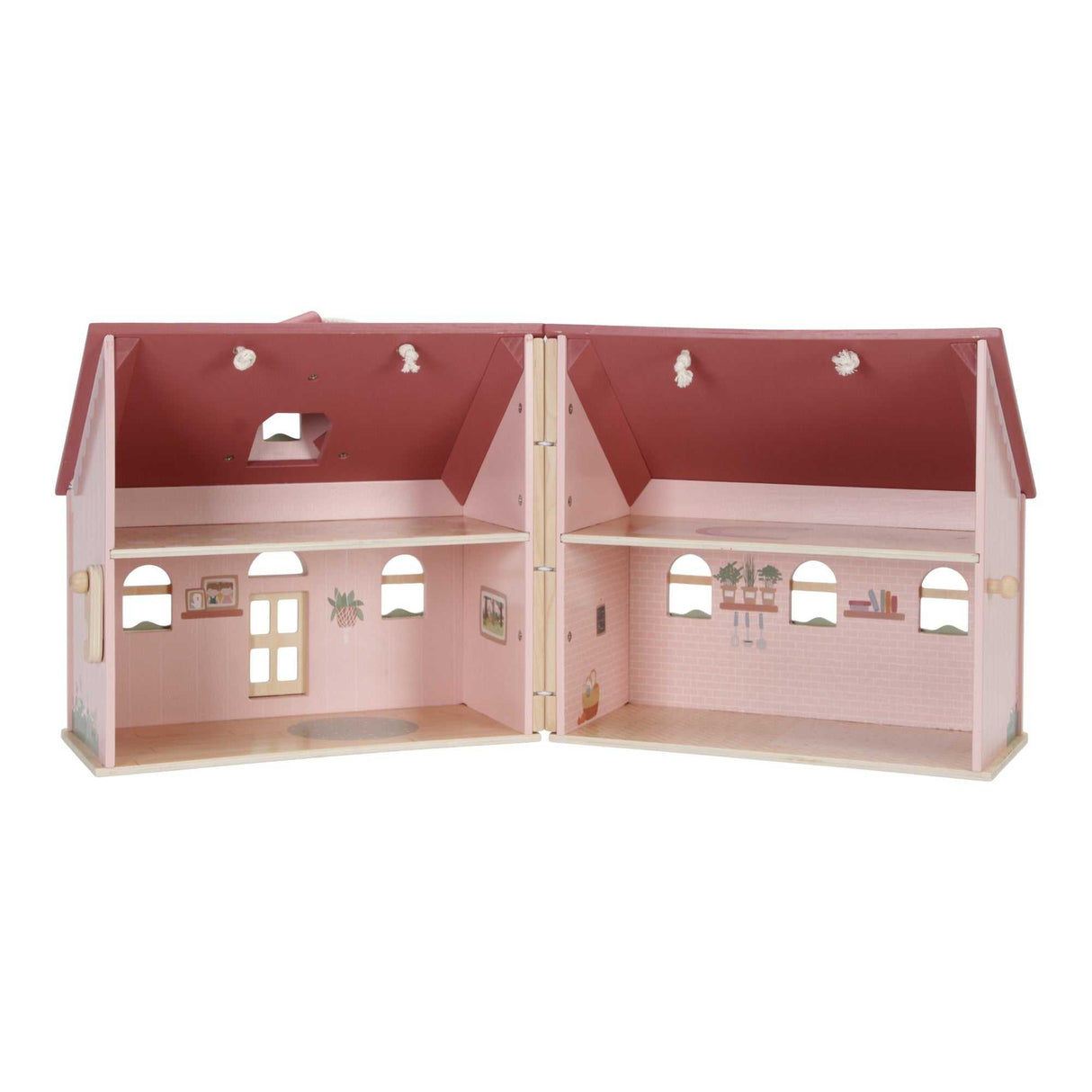 Tragbares Holzpuppenhaus