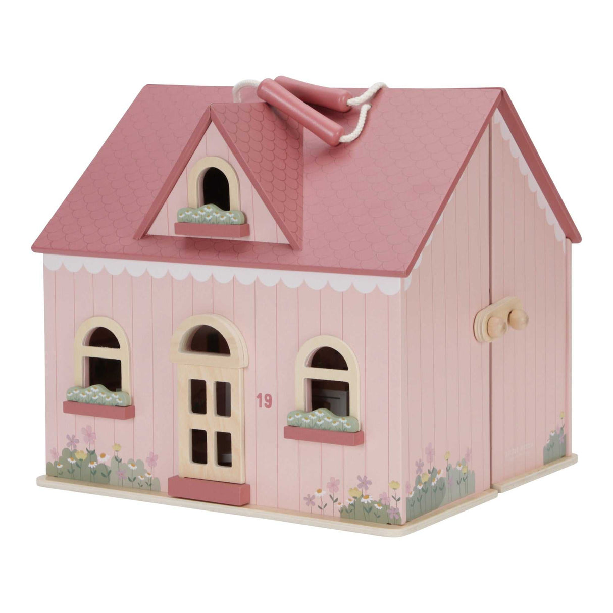 Tragbares Holzpuppenhaus