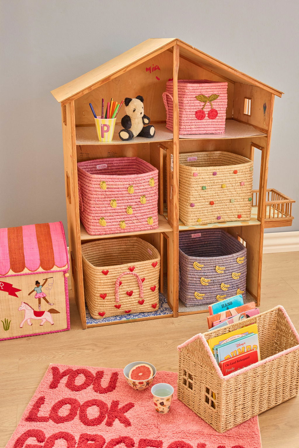 Raffia Korb/ Dots in Glory Days