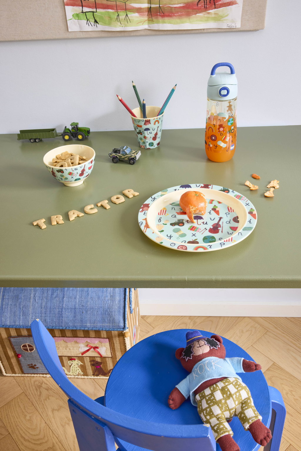 Kleine Schale/ Blue ABC Print