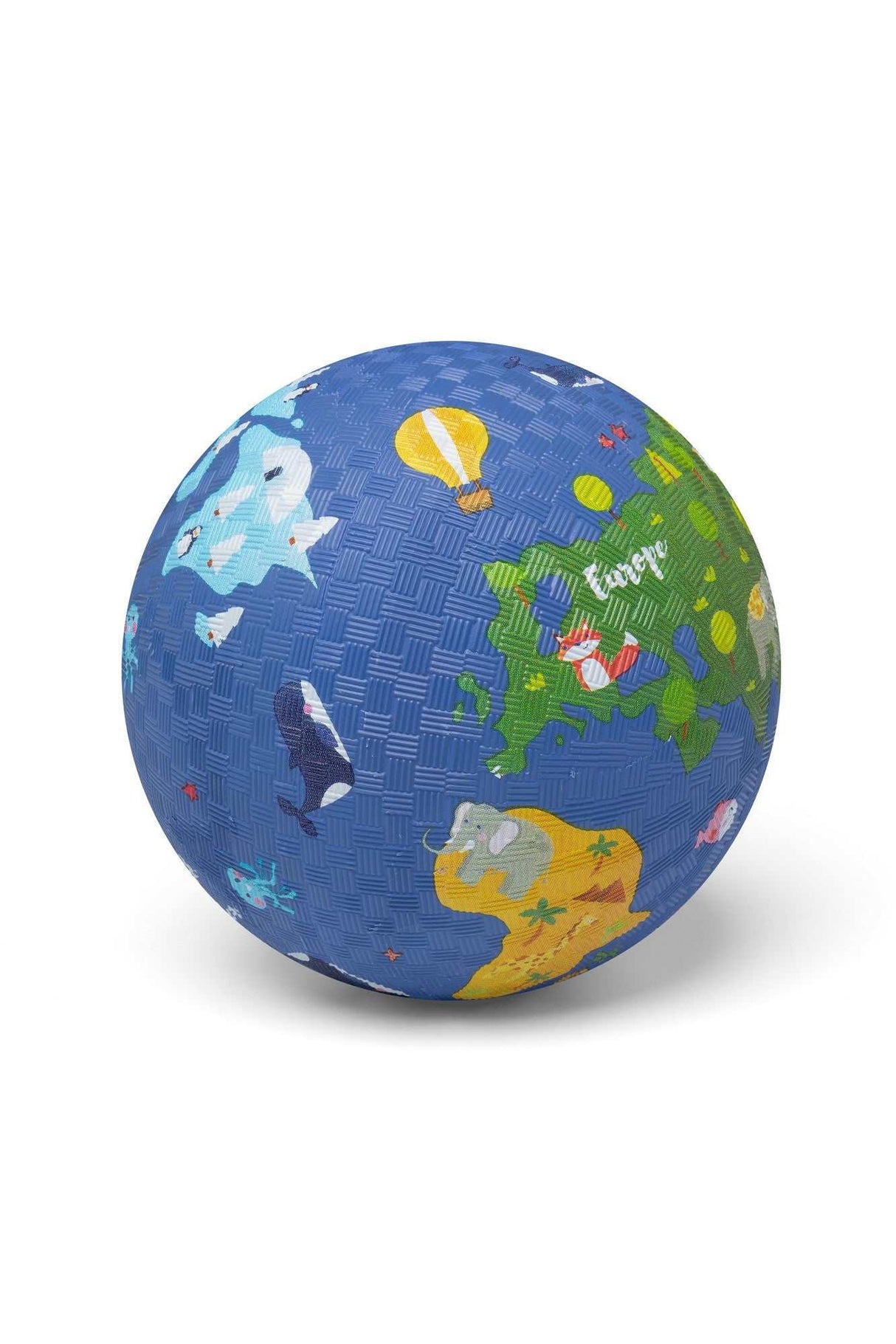 Weltkugel Ø 18 cm Spielball aus Gummi für Kinder, langlebig und sicher, fördert Motorik und Fantasie