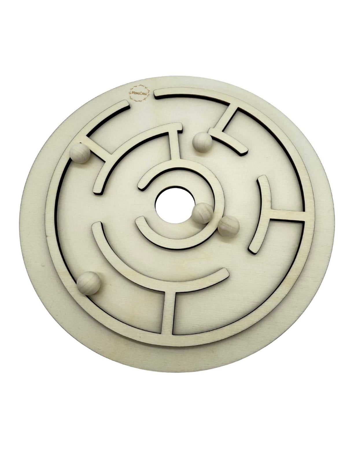 3D-Labyrinth aus Holz mit 5 Holzkugeln, Aktivitätsplatte für Feinmotorik und Geschicklichkeitsspiel