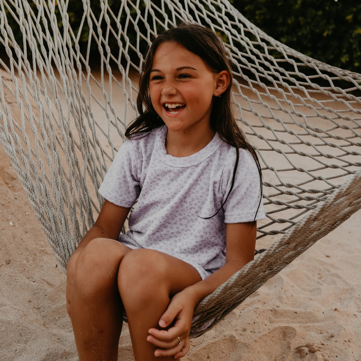 Zweiteiler/ Lila Leopard 98/104