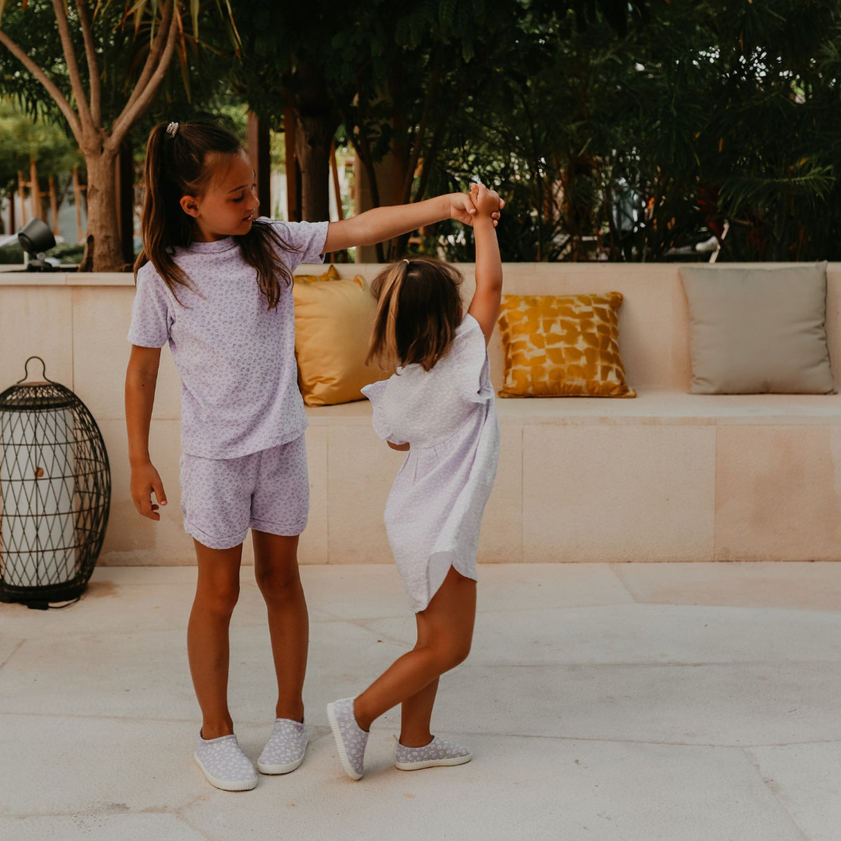 Zweiteiler/ Lila Leopard 110/116