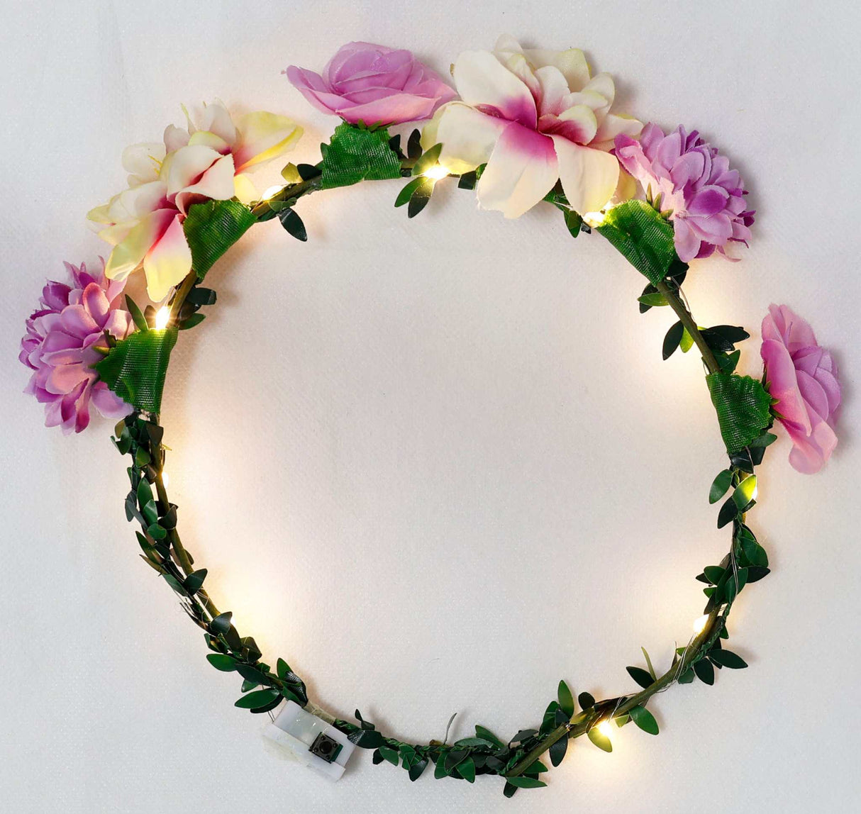 Blüten- Haarkranz mit Licht (1Stück)