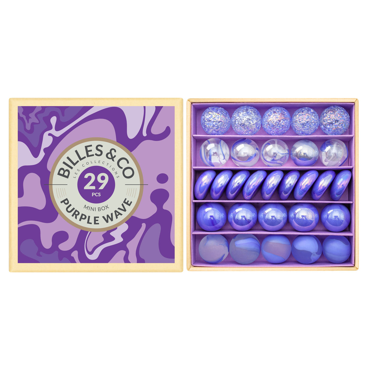 Kleine Murmelbox Purple Wave