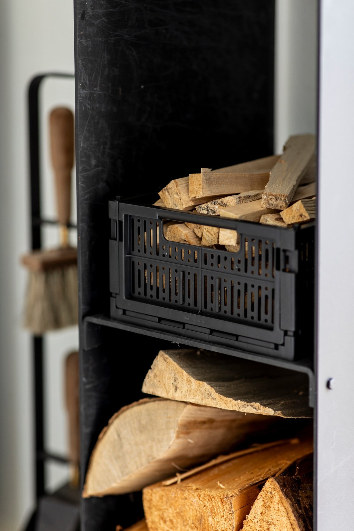 Aufbewahrungsbox midi - washed black swea