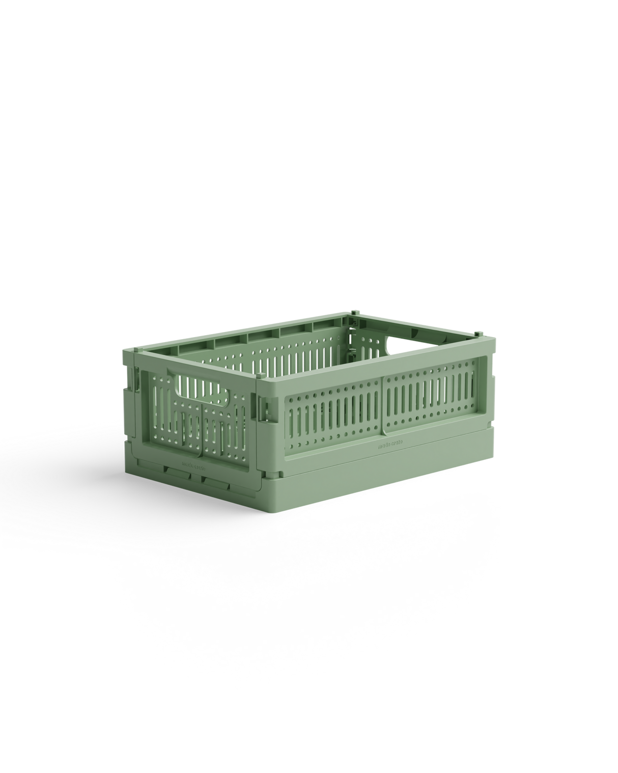 Kleine grüne Aufbewahrungsbox mini aus recyceltem Plastik, faltbar und stapelbar