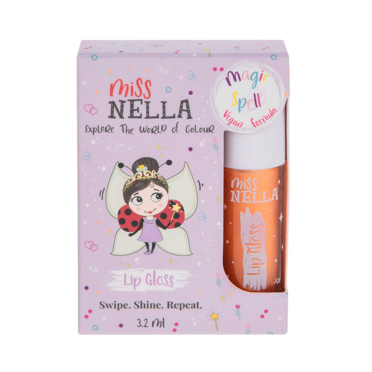 Miss Nella Kids Lippgloss Magic Spell mit natürlichem Glanzeffekt und veganer Rezeptur in recycelbarer Verpackung