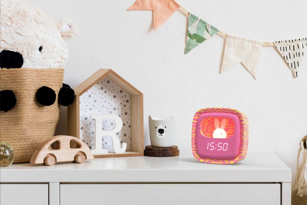 Wecker mit Nachtlicht- Zebra Pink