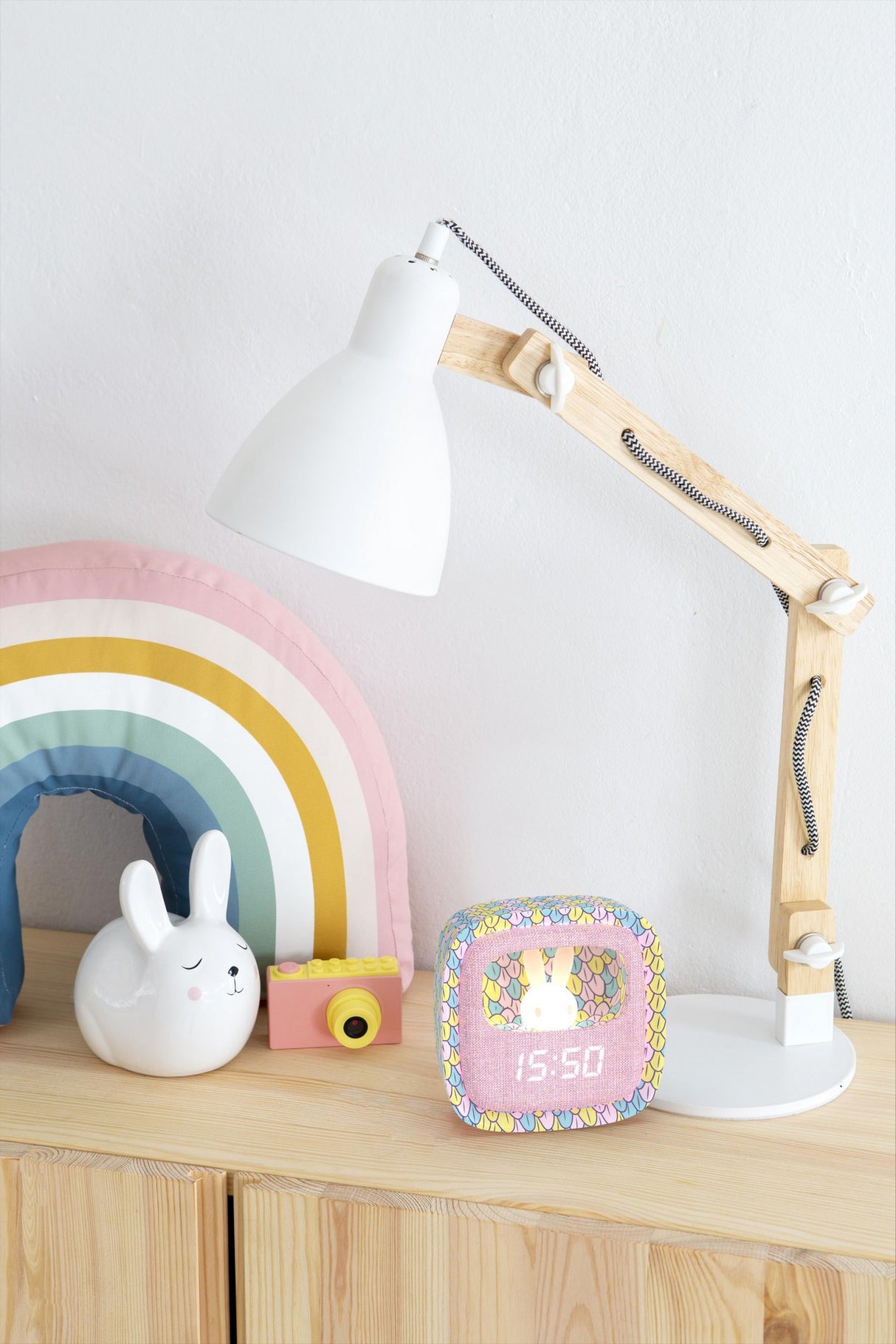 Wecker mit Nachtlicht- Rainbow Mermaid