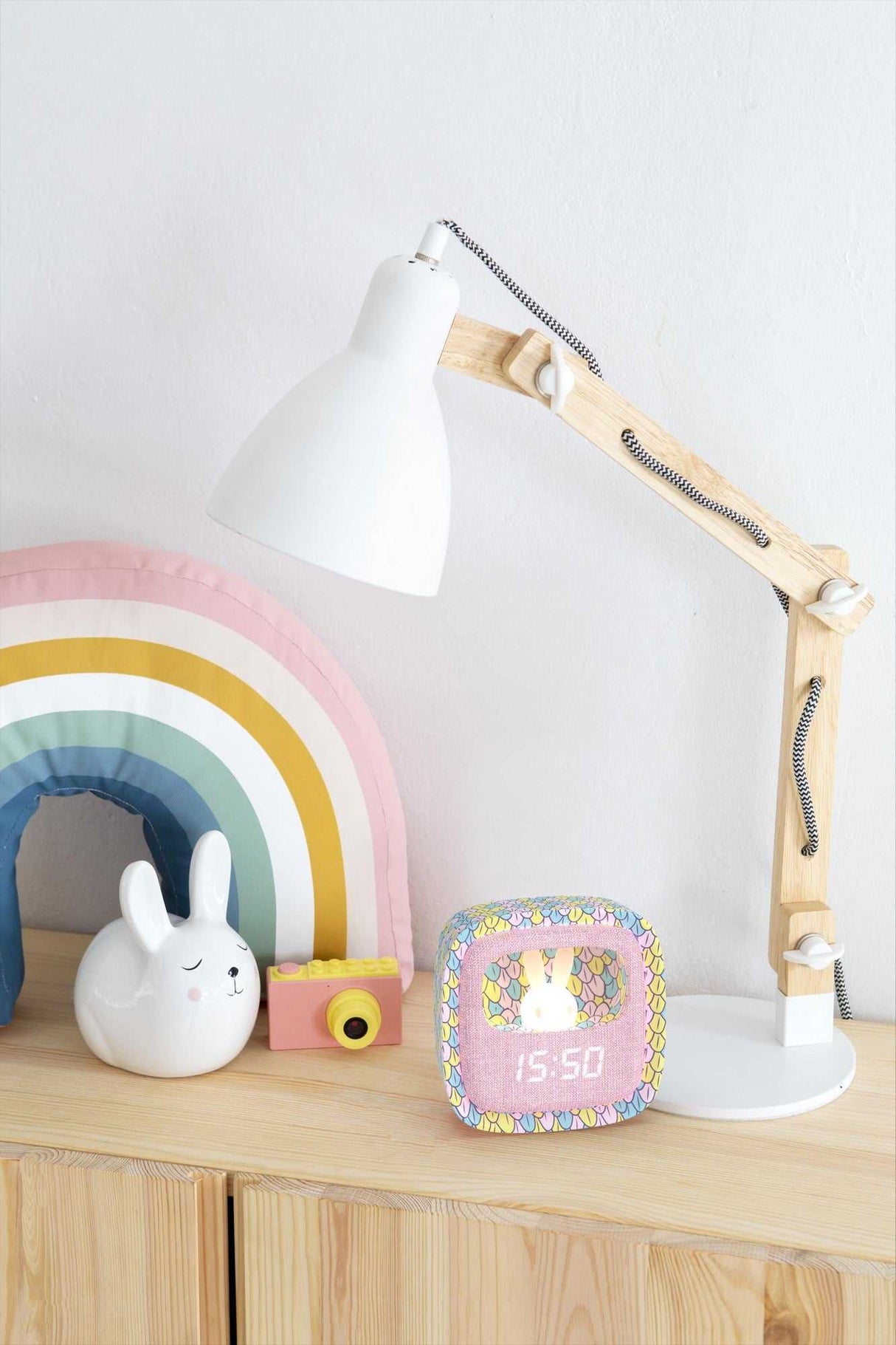 Wecker mit Nachtlicht- Rainbow Mermaid