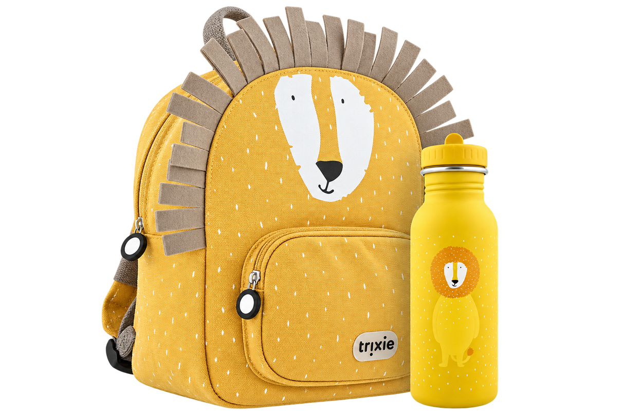 Schulset - Rucksack & Trinkflasche 500ml - Mr. Lion
