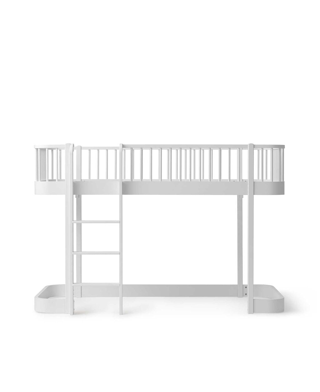 Wood halbhohes Hochbett 138 cm (90x200) weiß - Leiter vorne