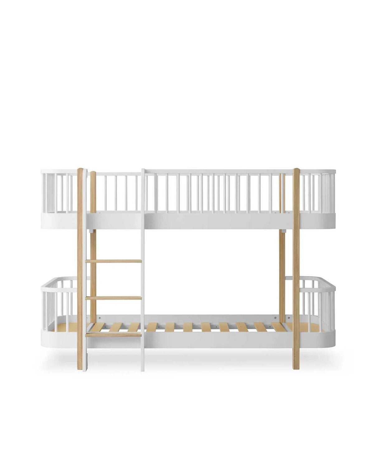 Halbhohes Etagenbett Wood Original weiß und Eiche für Kinderzimmer