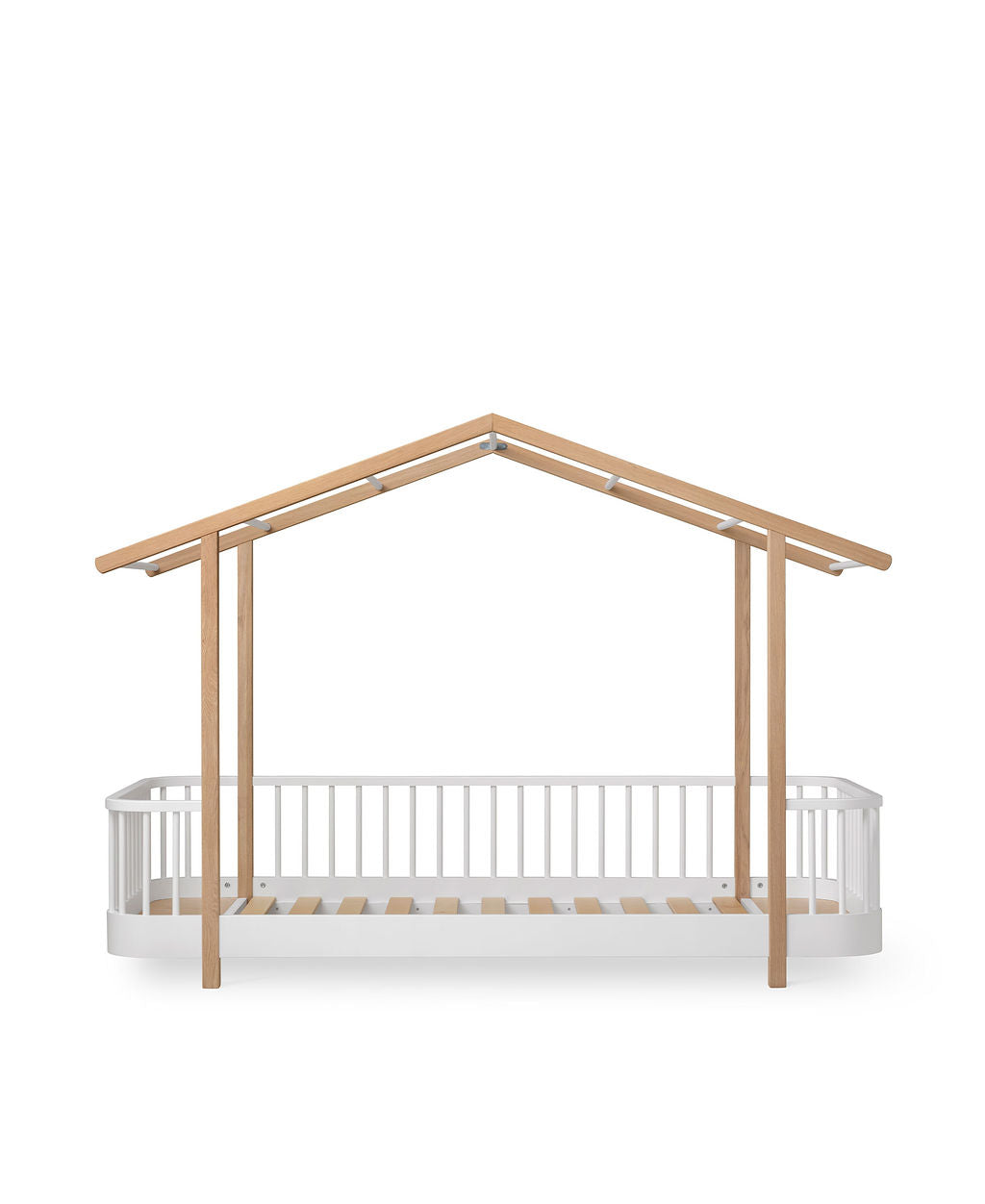 Wood Hausbett 90x200 cm weiß/Eiche