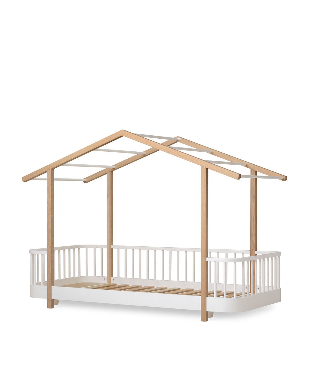 Wood Hausbett 90x200 cm weiß/Eiche