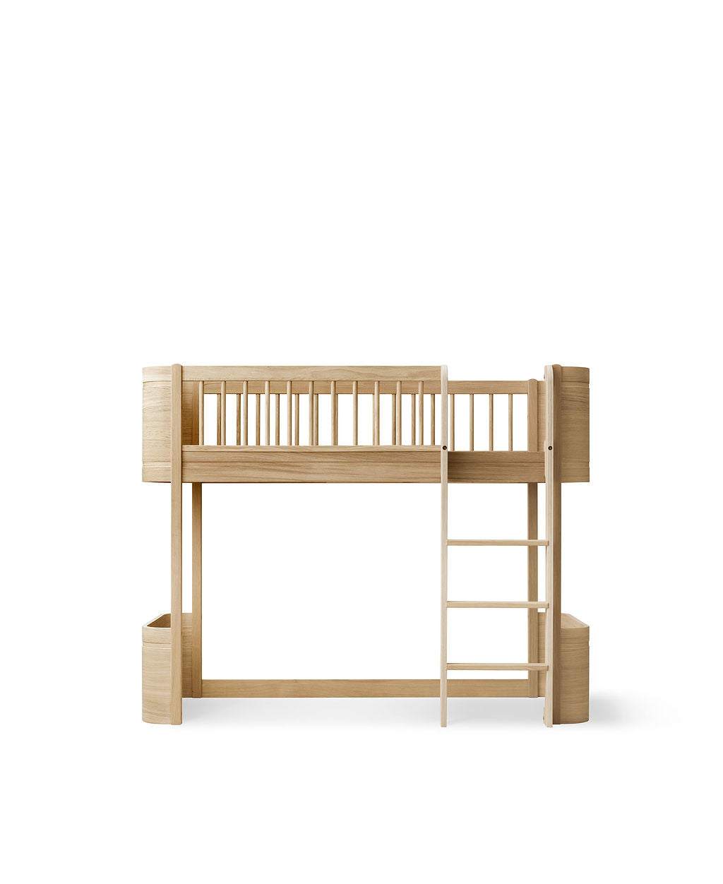 Mini+ halbhohes Hochbett, Eiche (68x162 cm)