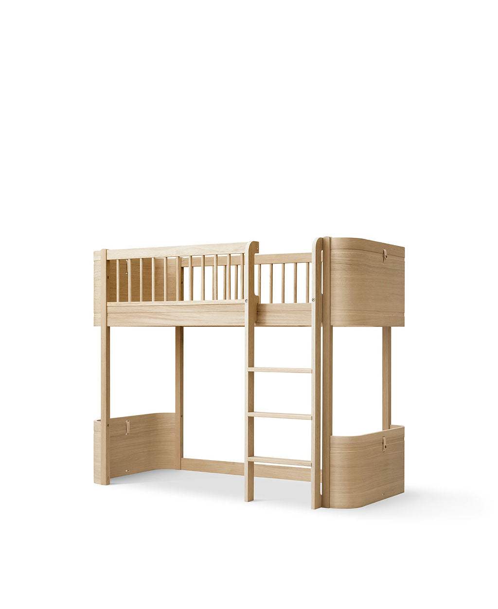 Mini+ halbhohes Hochbett, Eiche (68x162 cm)