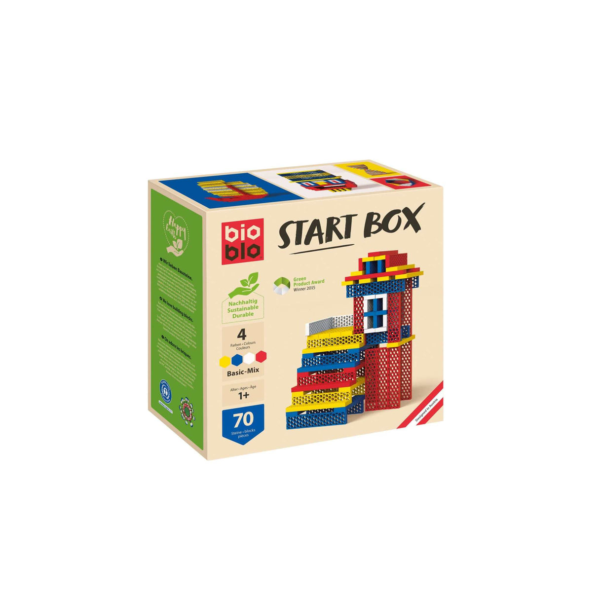 Start Box Basic Mix with 70 colorful Bioblo eco-friendly building blocks for creative play