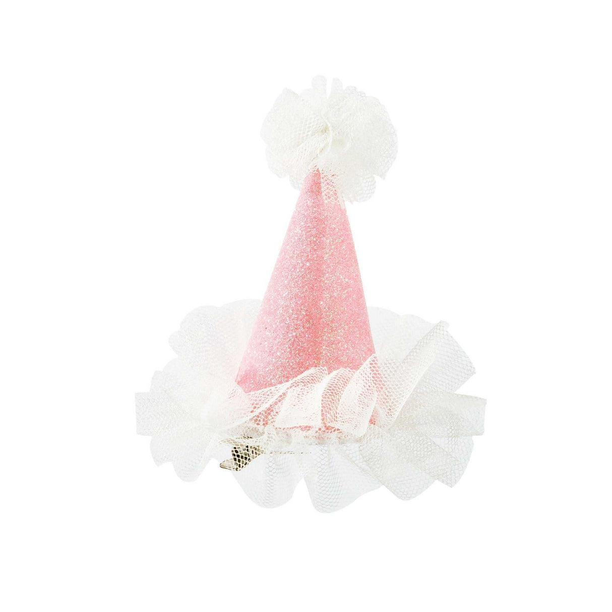 Pink Party Hütchen mit Tüll und Clip für Feen-Motto-Partys und Tischdeko