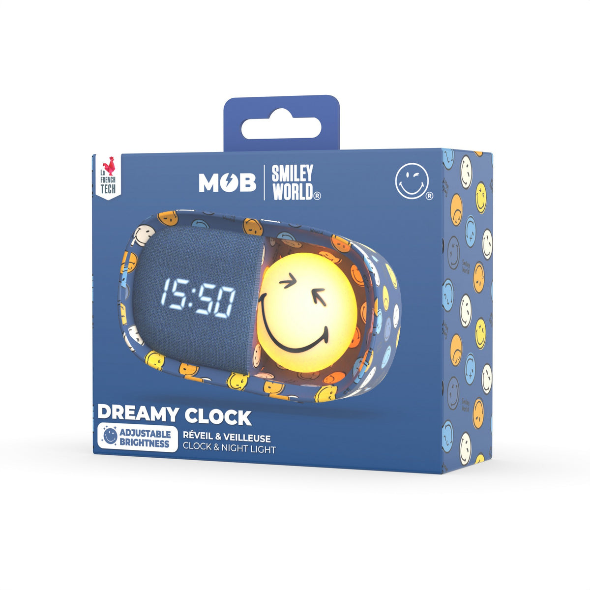 Dreamy Clock Smiley - Wecker und Nachtlicht Blau