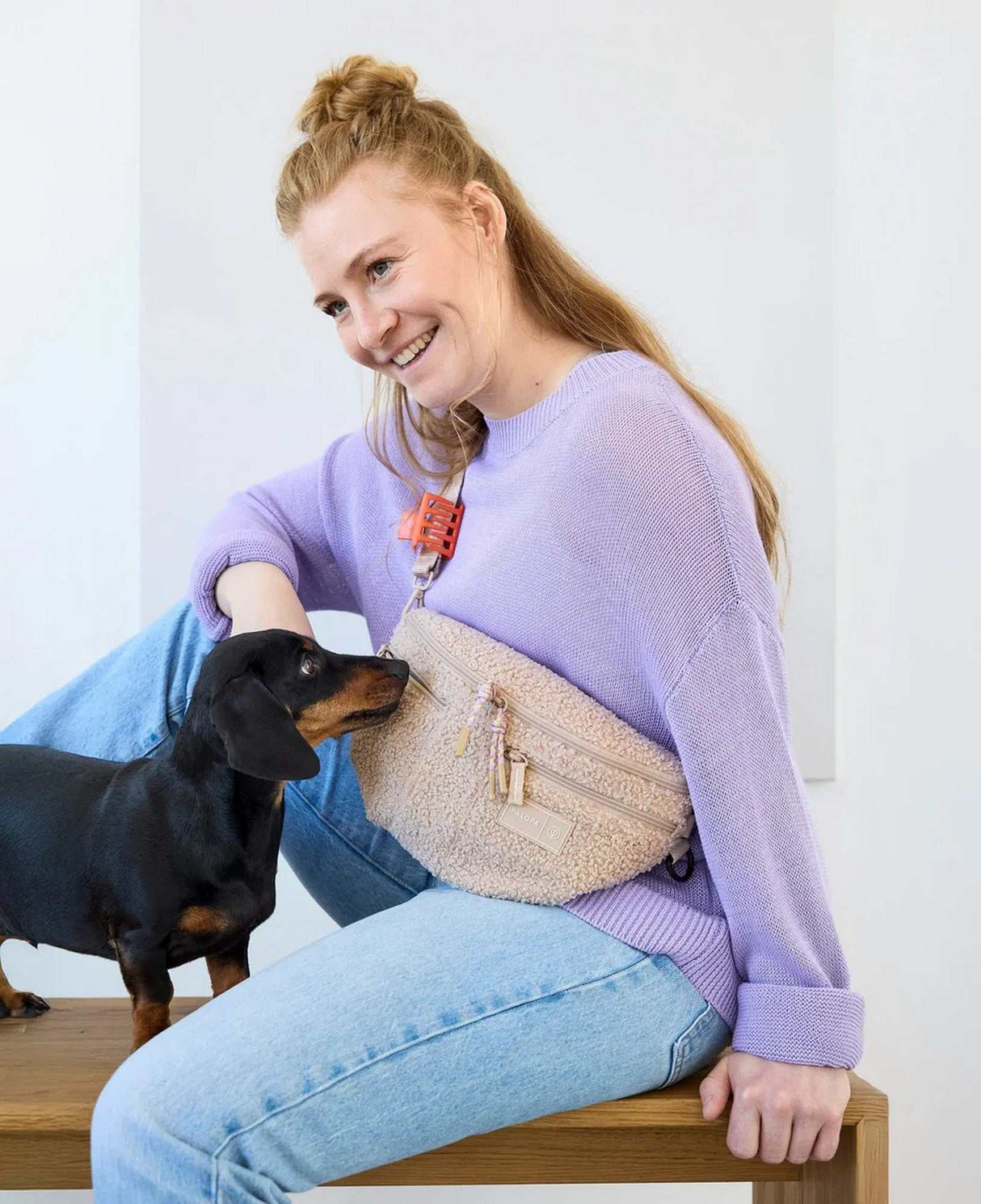 Leckerli Tasche Emma/ Teddy-Fleece beige