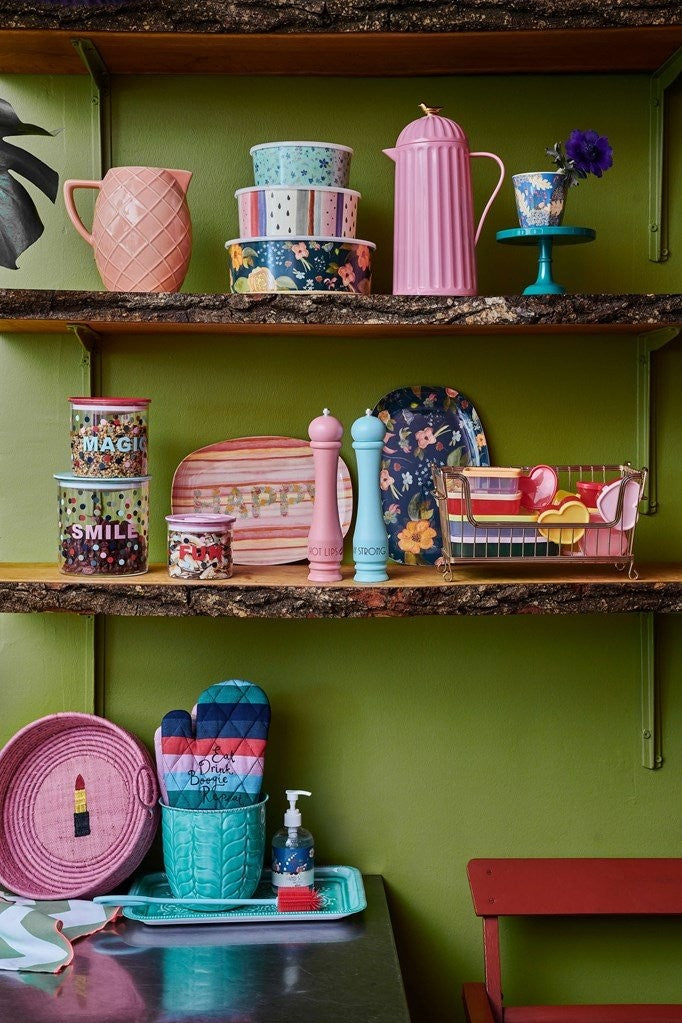 Thermoskanne mit goldenem Vogel - pink