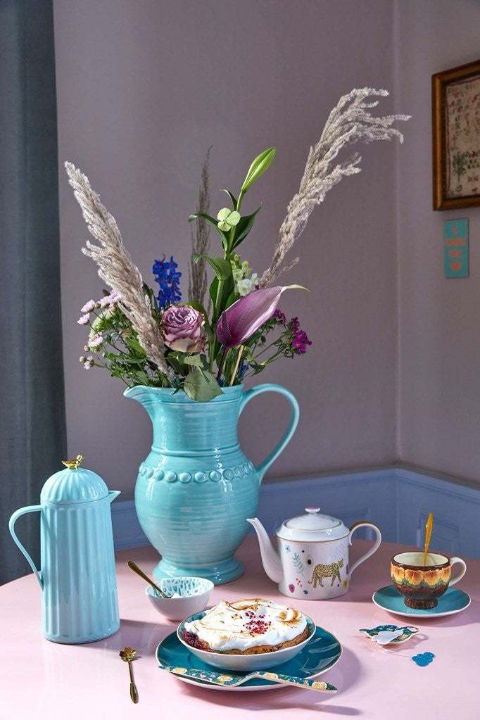 Thermoskanne mit goldenem Vogel - mint